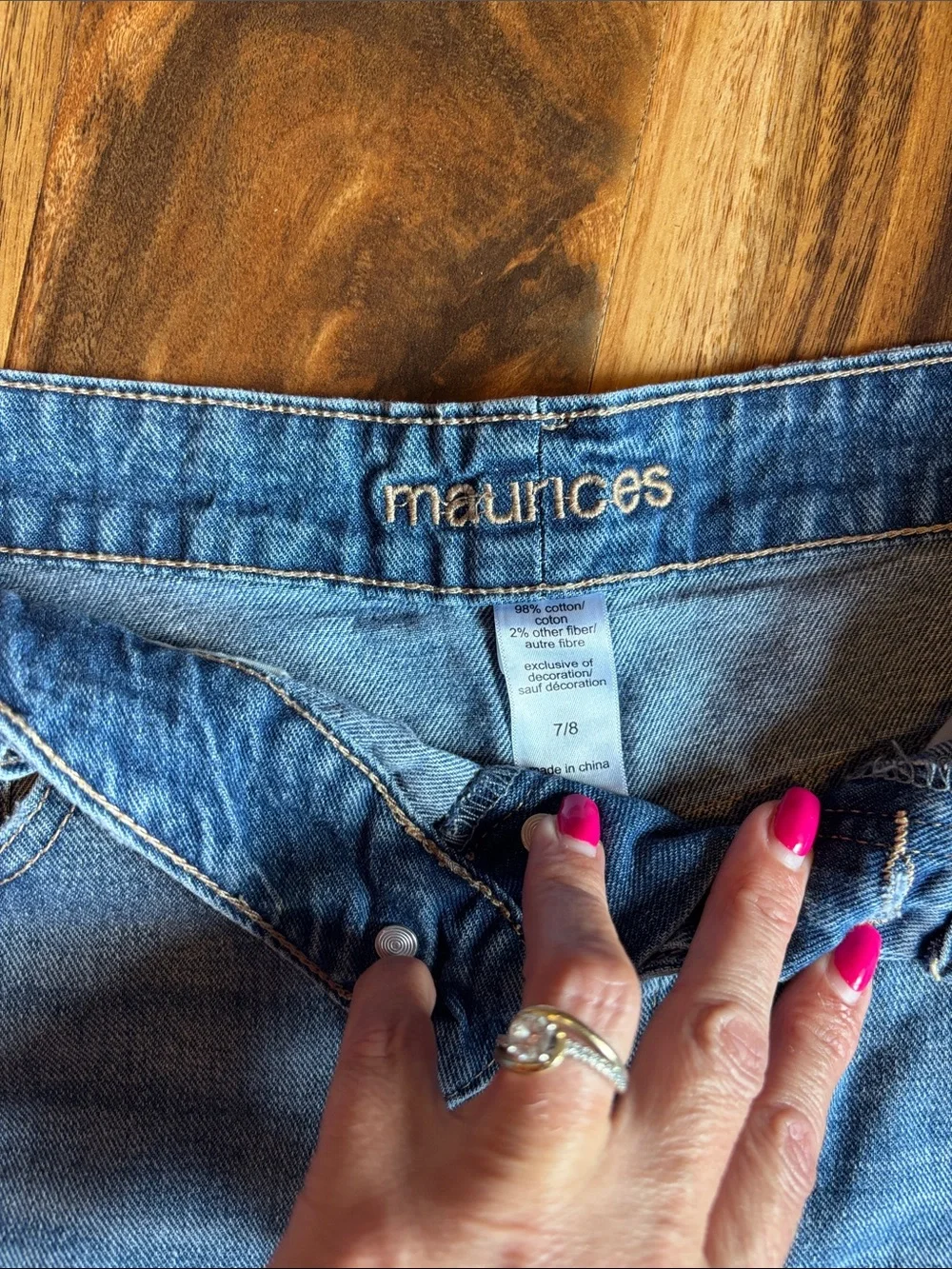Maurices Light Blue Denim Mini Skirt with Raw Hem - Picture 2 of 8